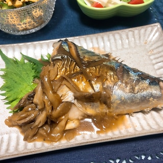 鯖と舞茸の味噌煮